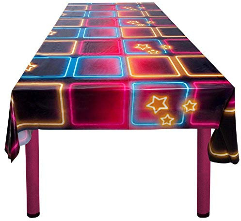 Boland 00763 - Tischdecke Disco, Größe 130 x 180 cm, Disco Fever, 70er Jahre, Tischtuch, Dekoration, Partygeschirr, Partyzubehör, Geburtstag, Birthday, Party, Mottoparty, Karneval
