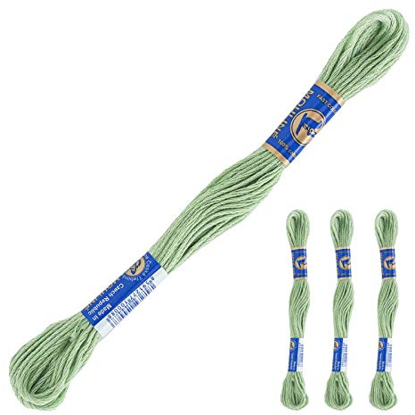 3 Docken Stickgarn je ca. 8m / Sticktwist 100% Baumwolle Stickerei verschiedene Farbwahl, Farbe :6822 pistaziengrün