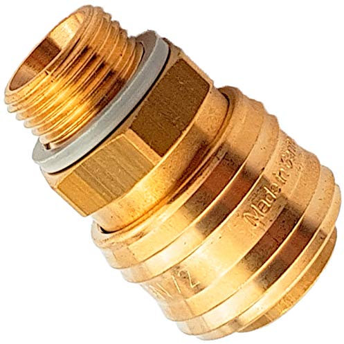 Qualitäts Druckluft Kupplung Stecker Verteiler Wanddose | Wunschausführung auswählen >>> Kupplung mit 3/8 Zoll Außengewinde
