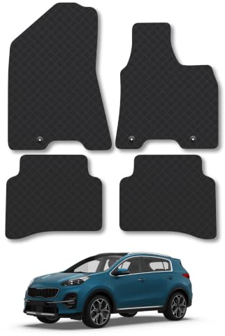 Fits Kia Sportage (2016-2022) 3mm Rubber Car Mats | Tailored Fit Durable Floor Mats Full Coverage Protection Waterproof Accessories Easy Clean Anti Slip Made in the UK