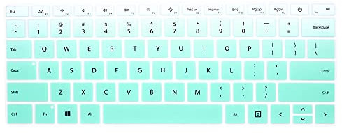 WYGCH Silicone Keyboard Cover Skin for Microsoft Surface Laptop 3 13.5 and 15 2019 Released/for Microsoft Surface Book 3 13.5 and 15,Keyboard Protector with Cute Print,US Layout Mint Green