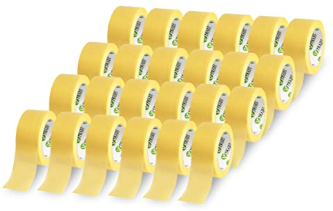 V1 TRADE Ruban Masquage Peinture - Ruban Crêpe 50mm x 50m 24 pièces - Imperméable Bande Cache Peinture - pour Peintres, Artistes et Designers – Sans Trace - n'endommage pas la Surface