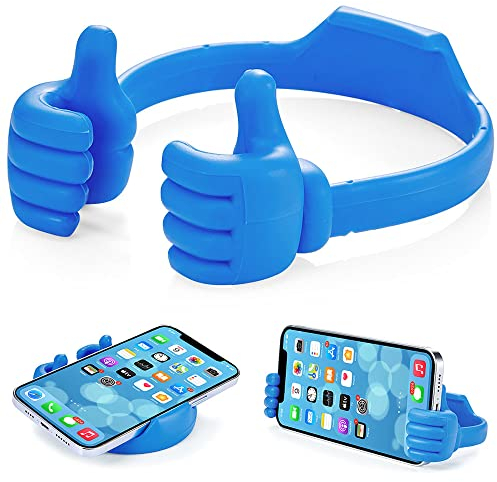 Kinizuxi Thumbs Up Lazy Phone Stand Geschenke für Weihnachten, Universal Handy-Halterung für den Schreibtisch Handy-Halterung, Smartphone-Ständer für iPhone, iPad, Samsung und mehr (Blau)