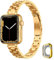 CSJCUBIC Correa de metal compatible con Correa Apple Watch 9 8 7 6 5 4 3 2 1 SE Series para Mujer, Pulsera de repuesto fina de Acero Inox para iWatch 38mm 40mm 41mm Apple Watch Bracelet, Oro