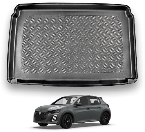 NOMAD Boot Liner Mat for Peugeot e-208 2020+ | Tailored PE Car Boot Protector Tray, Waterproof Raised Edge Trunk Mat, Easy Clean Cargo Floor Liner