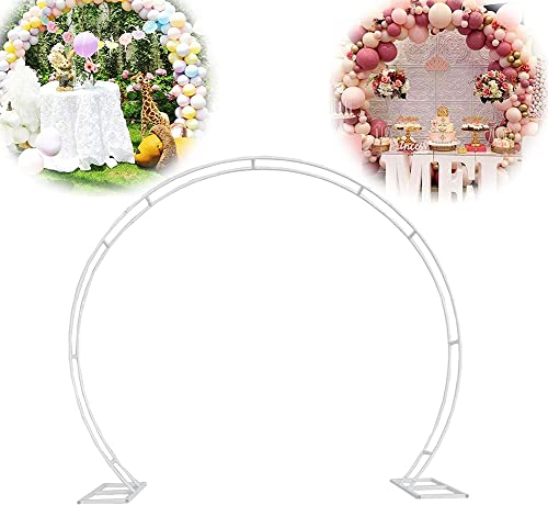 WHFTD Bogengitter Aus Metall, Bogen Für Kletterrose, Gartenbogen, Runder Rosenbogen Schwarzer Hochzeitsbogen, Für Hochzeit Dekoration Einfache Montage,Weiß,2.4 * 2m