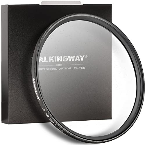 Walking Way 77MM White Mist Diffusion Filter - Stronger Soft Focus Circular Lens Filter - Dreamy Fog Effect Softening Camera Diffuser for Digital DSLR Camera (Medium-Soft 2, 77MM)