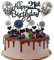 Tortendeko 21. Geburtstag Kuchen Topper - Happy Birthday Mann & Frau, Schwarz