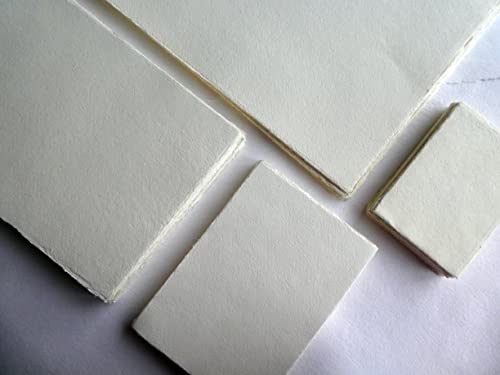 handgeschöpftes Büttenpapier Büttenrand druckerfreundlich A5 25 Bogen/Set -big pack- ecru/softvanilla140g/m² Aquarellpapier BaumwollLinters -ae145max-