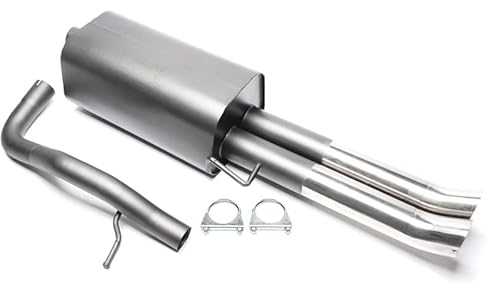 Sportendschalldämpfer DTM Sportauspuff Endschalldämpfer Stahl 2x76mm hoch rund scharf mit ABE für A4 Typ 8D B5 - Eintragungsfrei - 1034155