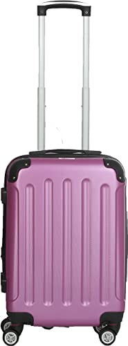 INVIDA Glüückskind Luxus Hartschalen Koffer Trolley ABS mit 4 Zwillingsrollen in Pink Größe: XL