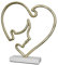 GILDE Moderne Deko Skulptur Figur Modern Face - aus Aluminium - abstraktes Dekoobjekt Gesicht im Herz - Farbe: Gold - Höhe 40 cm