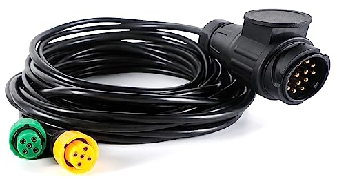 Yuanjoy câble de Voiture pré-câblé 13 Broches vers 2 Prises baïonnette 5 Broches pour éclairage remorque de Voiture – Isolation, Protection Ignifuge
