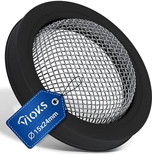 VIOKS Waschmaschine Zulaufschlauch Dichtung 3/4 Zoll Schwarz - Gummidichtung mit Sieb für Waschmaschinenschlauch/Schlauch Dichtung mit Sieb Universal