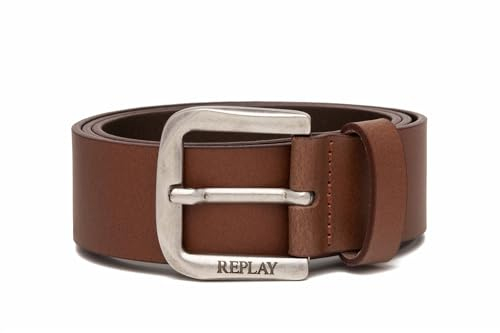 Replay Herren Gürtel aus Leder, Tan 045 (Braun), 90