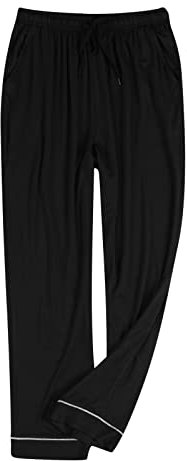 Beokeuioe Pantaloni da pigiama da uomo in cotone, lunghi per la casa, sottili, allungati, taglie forti, casual, sportivi, A2 nero, XXXXL