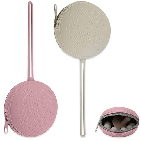 mizikuu Scatola Portaciuccio, 2 Pezzi Portaciuccio Scatola in Silicone Senza BPA Non Tossica e Inodore Ecologico, Antibatterico Igienico Custodia Per Ciuccio Porta Neonato Scatolina, Grigio Marrone
