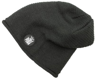 Tackle Porn® Beanie Bang One Size Mütze - Dunkelgraue Wintermütze mit Logo-Patch