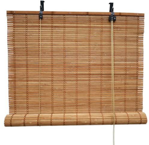 BambusChef® Bambusrollo Sem 80 x 220 cm Braun - Sichtschutz Rollo für Fenster und Türen, Raffrollo Bambus inkl Montagematerial, Nachhaltiges Holzrollo aus Bambus