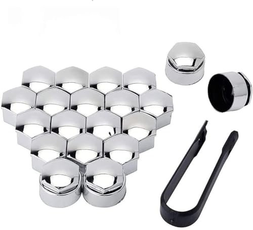 DBHDG Coprivite mozzo Auto per V-W Golf 3 Mk3 Polo Vento, Tappi a Vite Ruota Antifurto Dado del Pneumatico Bullone Accessori,CSilver-17mm