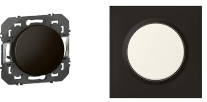 LEGRAND - Interrupteur Mural Simple ou Va-et-vient 10AX dooxie & Plaque dooxie Carrée - Plaque de Finition pour Prises et Interrupteurs dooxie - Fabriqué En France - 1 Poste - Noir Velours