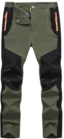 Rdruko Wanderhose Herren Wasserdicht Trekkinghose Lang Outdoor Hosen Taktische Hose Männer Arbeit Hosen für Wandern Klettern Climbing (Armeegrün, 34)