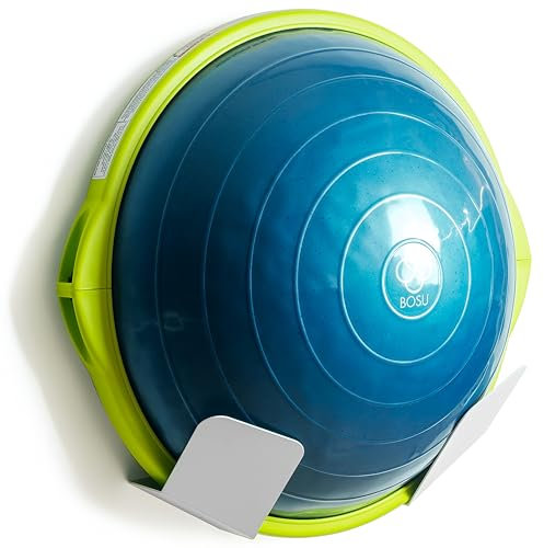 MEOLLO Soporte Fitness. Colgador Pared, Pelota de Equilibrio, Gimnasio en casa, Gym en casa, Entrenamiento Equilibrio, Ejercicio en casa, Fitness Ejercicio, Accesorios Pilates. (Blanco, 1 Unidad)