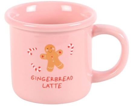 Something Different Wholesale Adorable Pink Gingerbread Latte Mug - Festive Holiday Drinkware for Coffee and Tea Lovers, Ceramic Cup with Charming Design, 12 oz Capacity