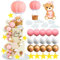 LaVenty decorazione torta orso rosa baby bear baby shower cake topper palloncini ad aria calda decorazione torta compleanno baby shower