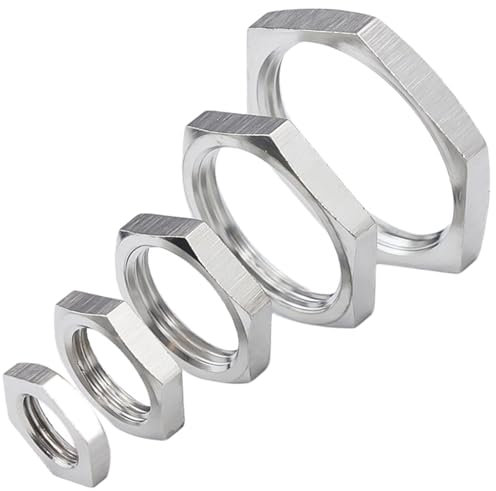 ZHAOMEI Sechseckige dünne Mutter aus Edelstahl 304 Silver M26×1.5 (3Pcs