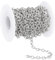 PATIKIL 16.4Ft 304 Stainless Steel Cable Link Chains, 5mm Width Flat Metal Links Chains Jewelry Roll Spool Bulk Chain for Jewelry Making DIY Craft, Silver Tone