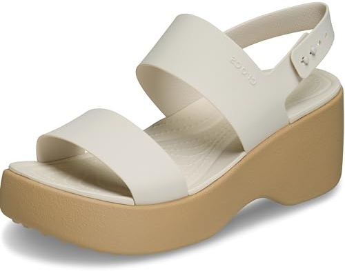 Crocs Women's Brooklyn Sky Sandal Heeled, Frappé/Cashew, 36 EU, Frappé Cashew, 34/35 EU