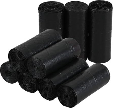 Hespama 30 Litre Bin Liners Bags, Black Kitchen Trash Bin Bags, 225 Bags