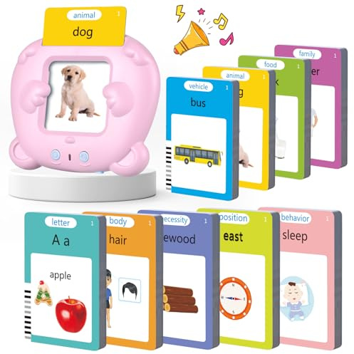 510 Words Talking Flash Cards Early Learning Toys for 3 4 5 Year Old Girls | Montessori Travel Toy, Preschool Educational Toy for Toddler, Sensory Learning Toys Interactive Gifts For Kids Age 3-6