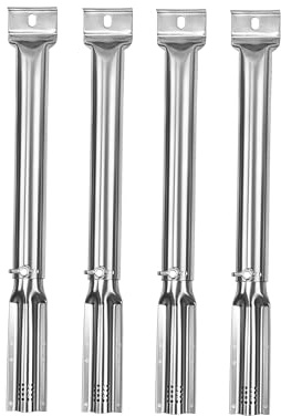 GriHero Universal Gas Burner Tubes BBQ Replacement Parts for Nexgrill, outback, Uniflame, Brinkmann, Char-Broil and Most Gas Grills, Adjustable Extend from 33cm to 44.5 cm(4 Pack, Swallow Tail)
