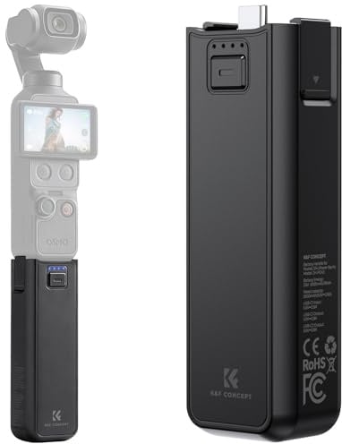 K&F CONCEPT Akkugriff 5000mAh Batteriegriff | kompatibel mit Osmo Pocket 4/Pocket 3/4P (4 Pro), für Osmo Pocket 3 zubehör, voll entschlüsselt Akku JHPCK3
