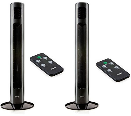Turmventilator mit Fernbedienung 2er Set, 3 Leistungsstufen, 90cm, LED-Display