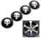 DSYCAR Set von 4 Skull Radnabenkappen Center Cover Auto Aufkleber Hub Center Caps