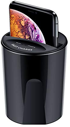 MASO Qi Wireless Car Charger for Mobile Phone 10W/7.5W/5W Fast Wireless Charging Station for Samsung Galaxy S7+ / S8 / S8 / S9 / S9+ / Note 9 (Width less than 3.1 inch)