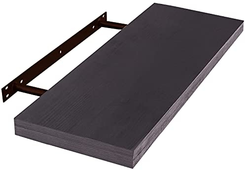 EUGAD Wandregal Wandboard Buchregal Hängeregal DVD CD Regal Holz Board 50cm schwarz 0124QJ
