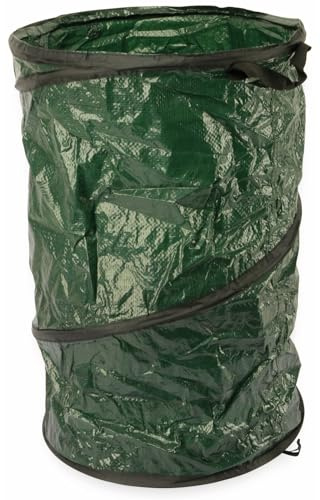 Kinzo Gartenabfallsack Faltbar - Laubsack 120L - Gartensack für Laub und Gartenabfälle - Laubsack mit Griffen - Leicht zu Verstauen - 45 x 75 cm - Kunststoff - Grün