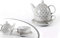 GICOS IMPORT EXPORT SRL Set thè Tazza con teiera e piattino in Porcellana Decorato Oro 15,5+13,5 CM ELA-780714
