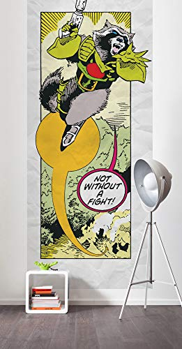 Komar Marvel Vlies Fototapete - Guardians Retro Comic Rocket Raccoon - Größe: 100 x 250 cm (Breite x Höhe) - Kinderzimmer, Tapete, Wandtapete, IADX2-072