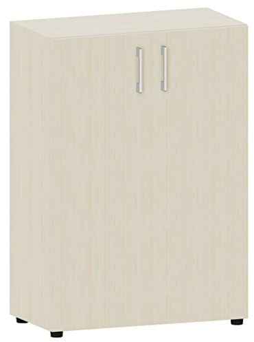Aktenschrank 3 OH 80x40x112 cm | Holz Büroschrank abschließbar | Ordnerschrank Home-Office-Schrank Sideboard Dokumentenschrank (Ahorn)