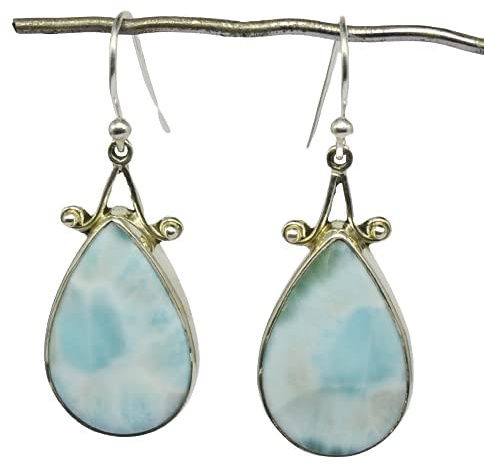 Meadows Larimar Edelstein Silber Lang Ohrring 8.44 GM Ohrring Schmuck 925 Sterlingsilber