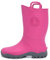 Boatilus Ducky Megol Stivali Antipioggia Bambini, Galosce, Stivali da Giardino - 100% Impermeabili, in Gomma Profumata, antiscivolo - Fuxia/Grigio - Taglia 34/35