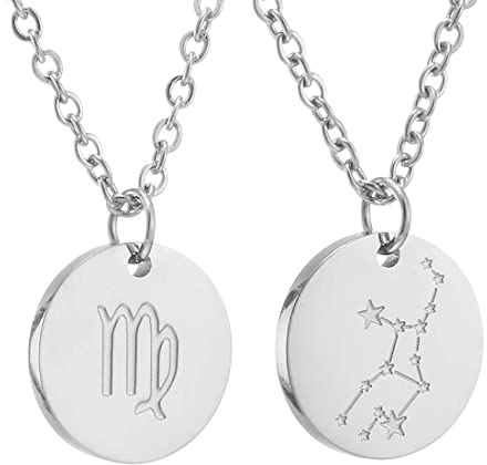 AFSTALR Sternzeichen Kette Jungfrau Silber für Damen Horoskop Kette Mutter Tochter Freunde Geburtstagsgeschenk