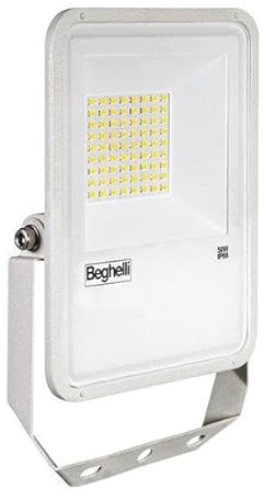 Beghelli 86152 Floodlight FL Proiettori da Esterno, 50W Bianco IP66 4K