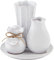 Mud Pie Happy Always Vase Plate, White, 6.5 x 6