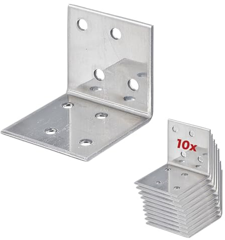 10 x siwitec Edelstahl Winkel Verbinder 40 x 40 x 40 mm, 90 Grad Winkel, Holzverbinder mit Korrosionsschutz, Winkelverbinder Edelstahl (V4A), Schwerlastwinkel, Stütze